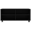 tv-bord med hjul 90x35x35 cm konstrueret træ sort