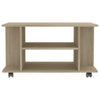 tv-skab med hjul 80x40x45 cm konstrueret træ sonoma-eg
