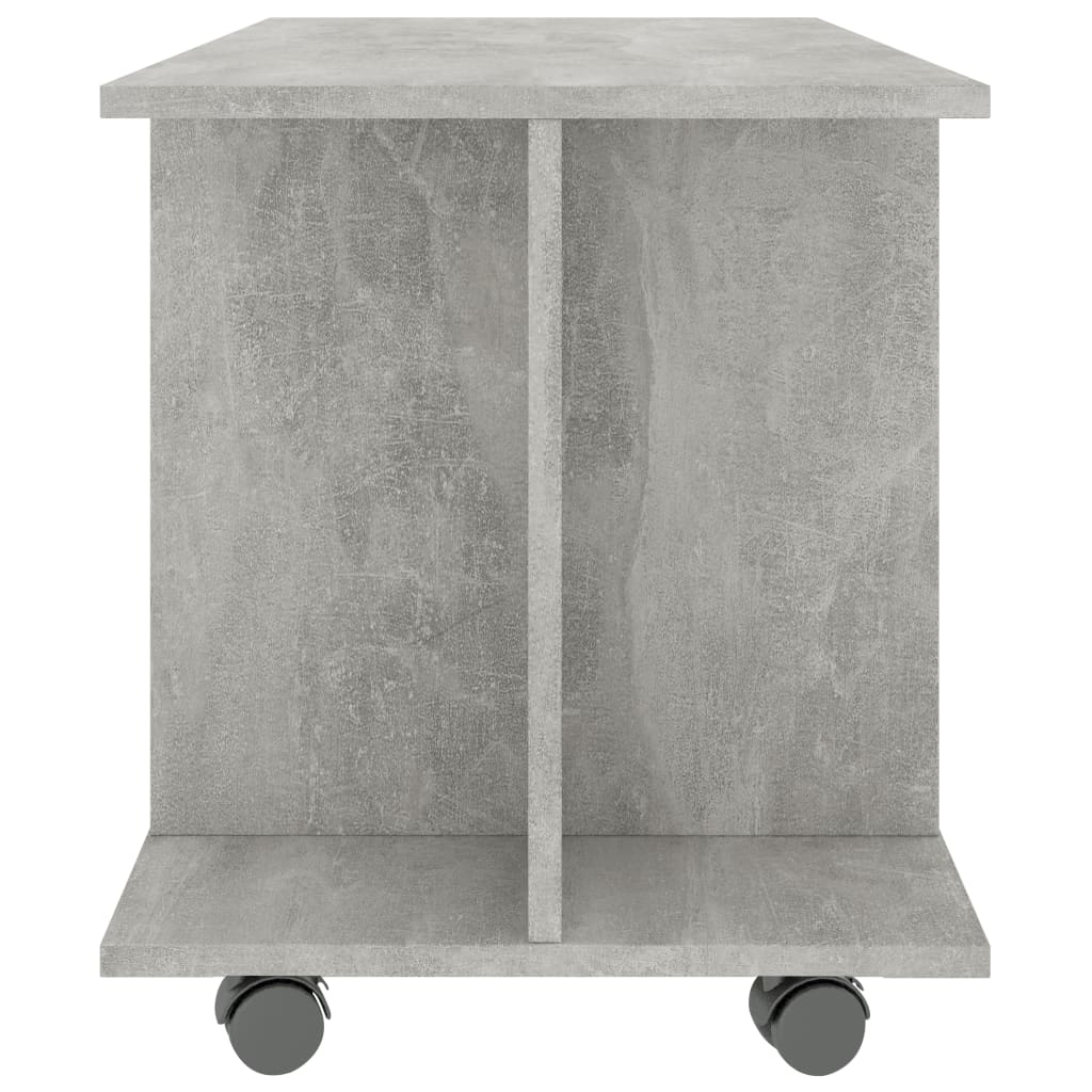 tv-skab med hjul 80x40x45 cm konstrueret træ betongrå