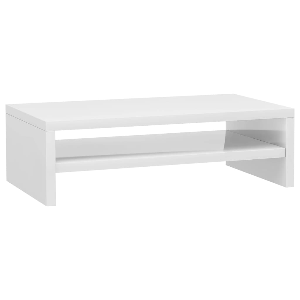 skærmstander 42x24x13 cm konstrueret træ hvid højglans