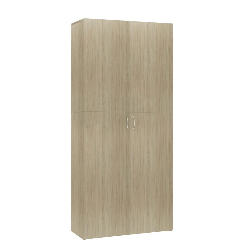 skoskab 80x35,5x180 cm konstrueret træ sonoma-eg