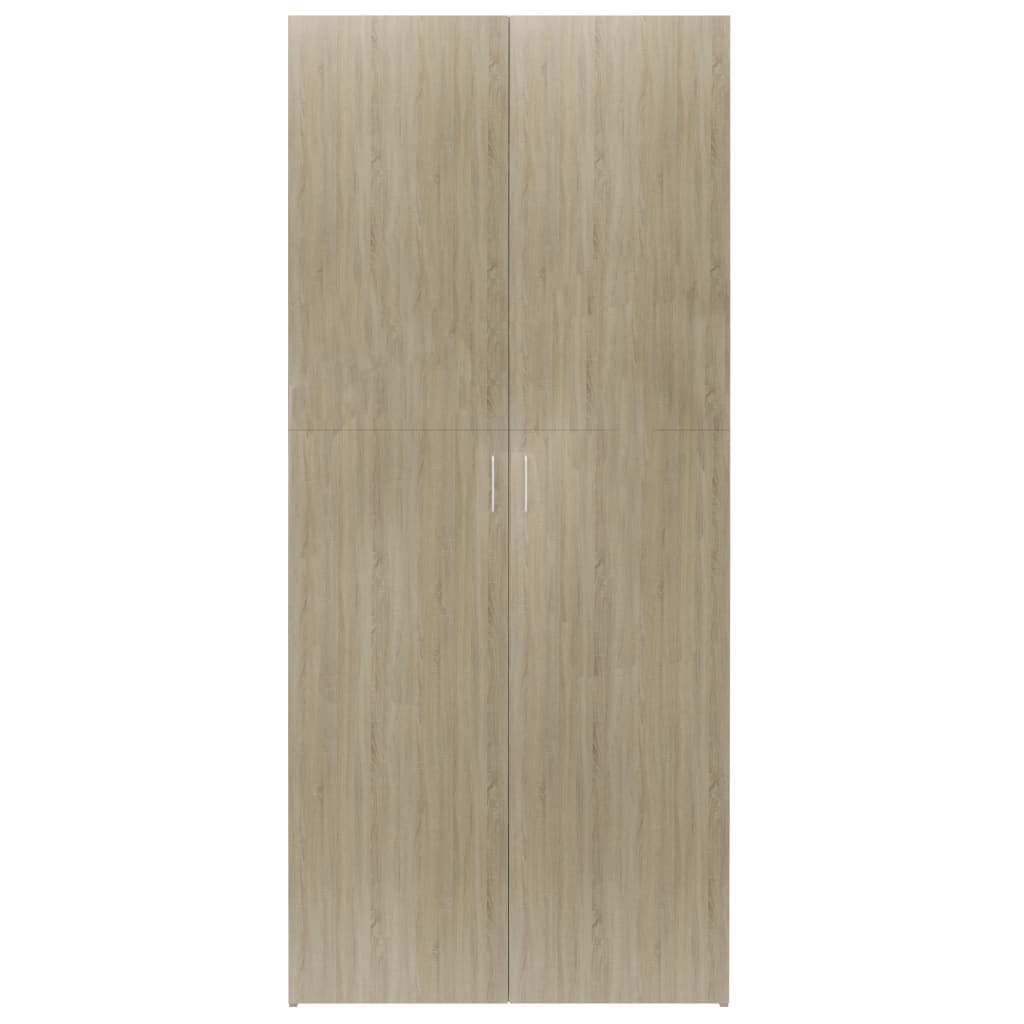 skoskab 80x35,5x180 cm konstrueret træ sonoma-eg