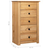 skænk Panama-serien 46x40x89 cm massivt fyrretræ