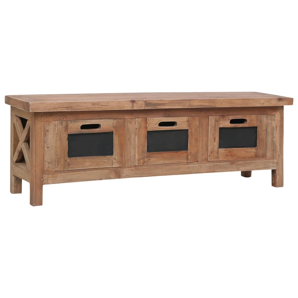 tv-skab med 3 skuffer 120 x 30 x 40 cm massivt mahognitræ