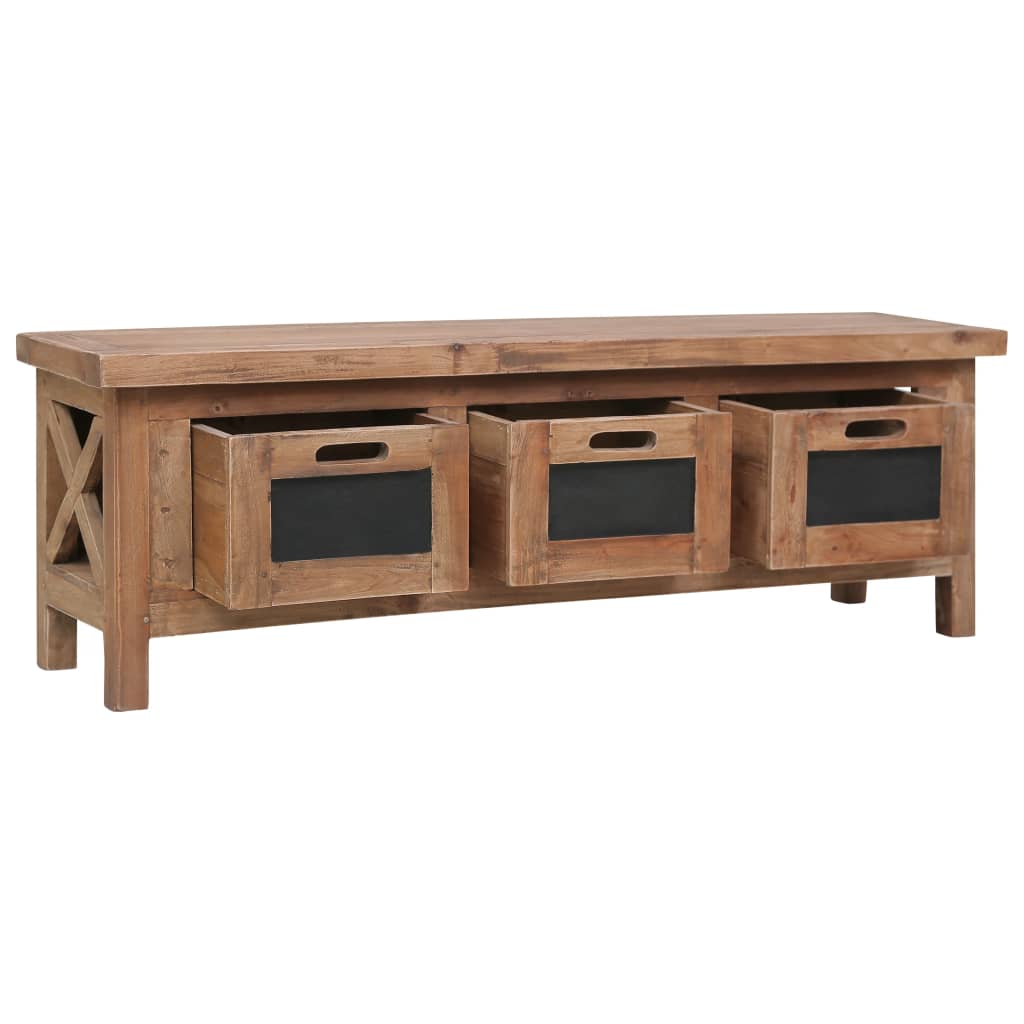 tv-skab med 3 skuffer 120 x 30 x 40 cm massivt mahognitræ