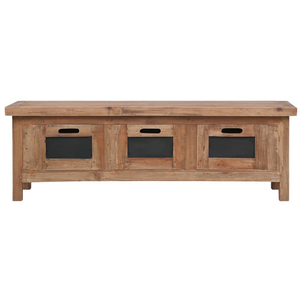 tv-skab med 3 skuffer 120 x 30 x 40 cm massivt mahognitræ