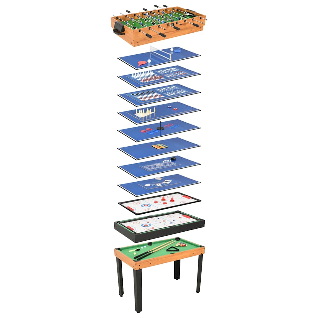 15-i-1 multi-spillebord 121 x 61 x 82 cm ahorn - Flotthjem
