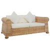 sofasæt i 2 dele med hynder naturlig rattan