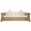 sofasæt i 2 dele med hynder naturlig rattan
