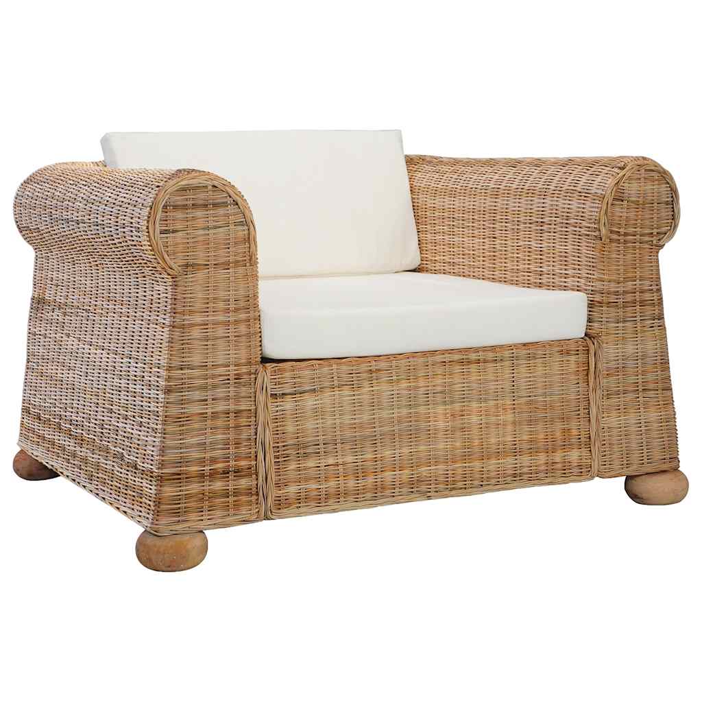 sofasæt i 2 dele med hynder naturlig rattan
