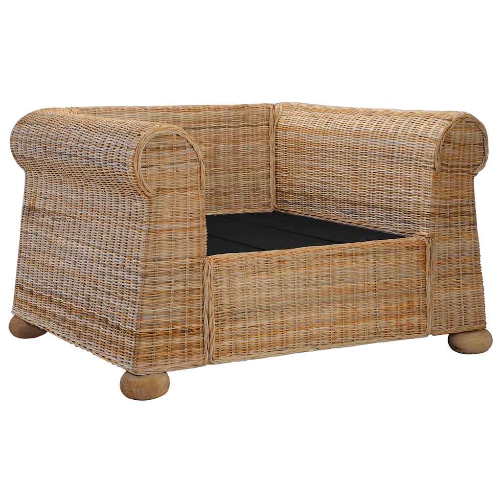 sofasæt i 2 dele med hynder naturlig rattan