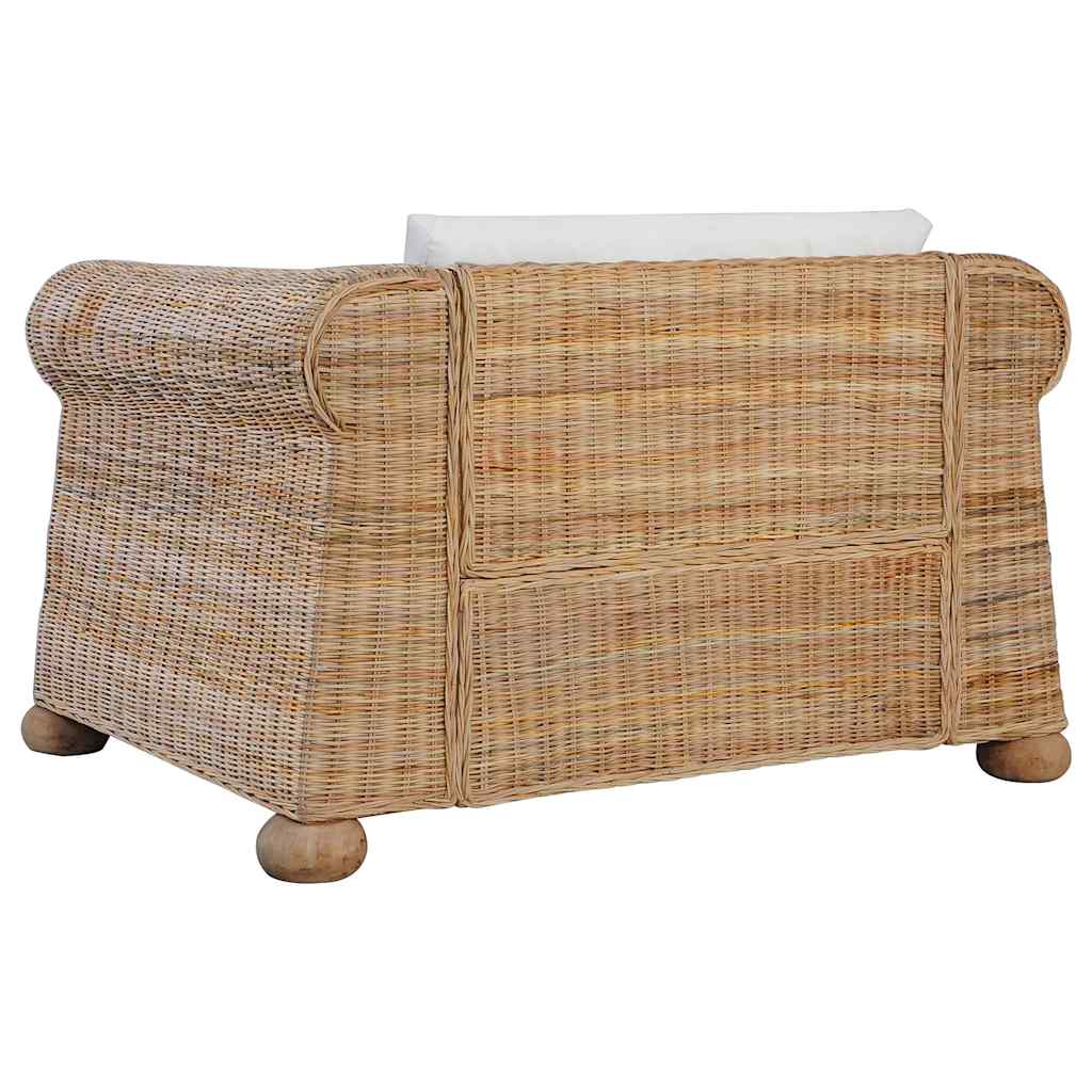 sofasæt i 2 dele med hynder naturlig rattan