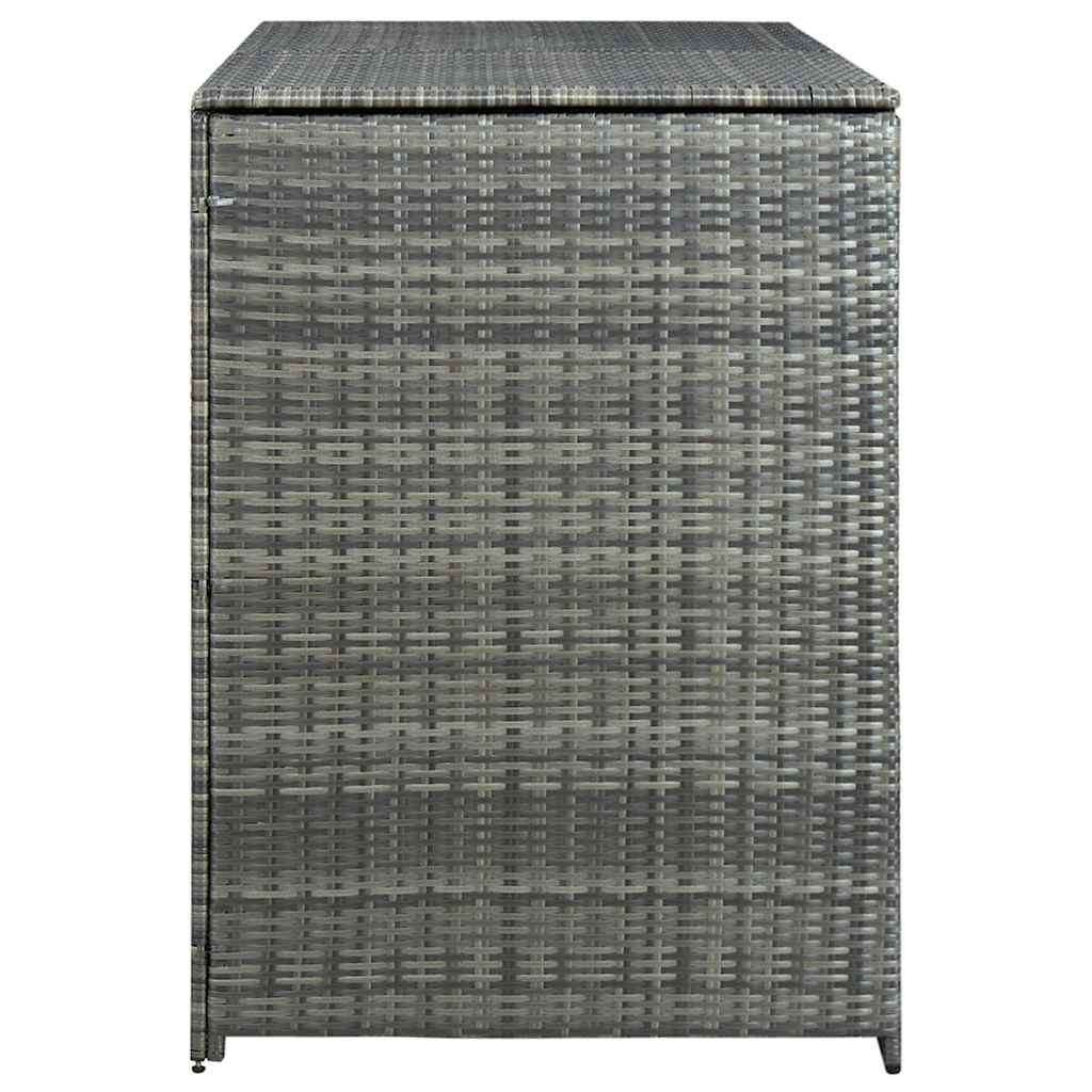 dobbelt skraldespandsskjuler 148x77x111 cm polyrattan grå