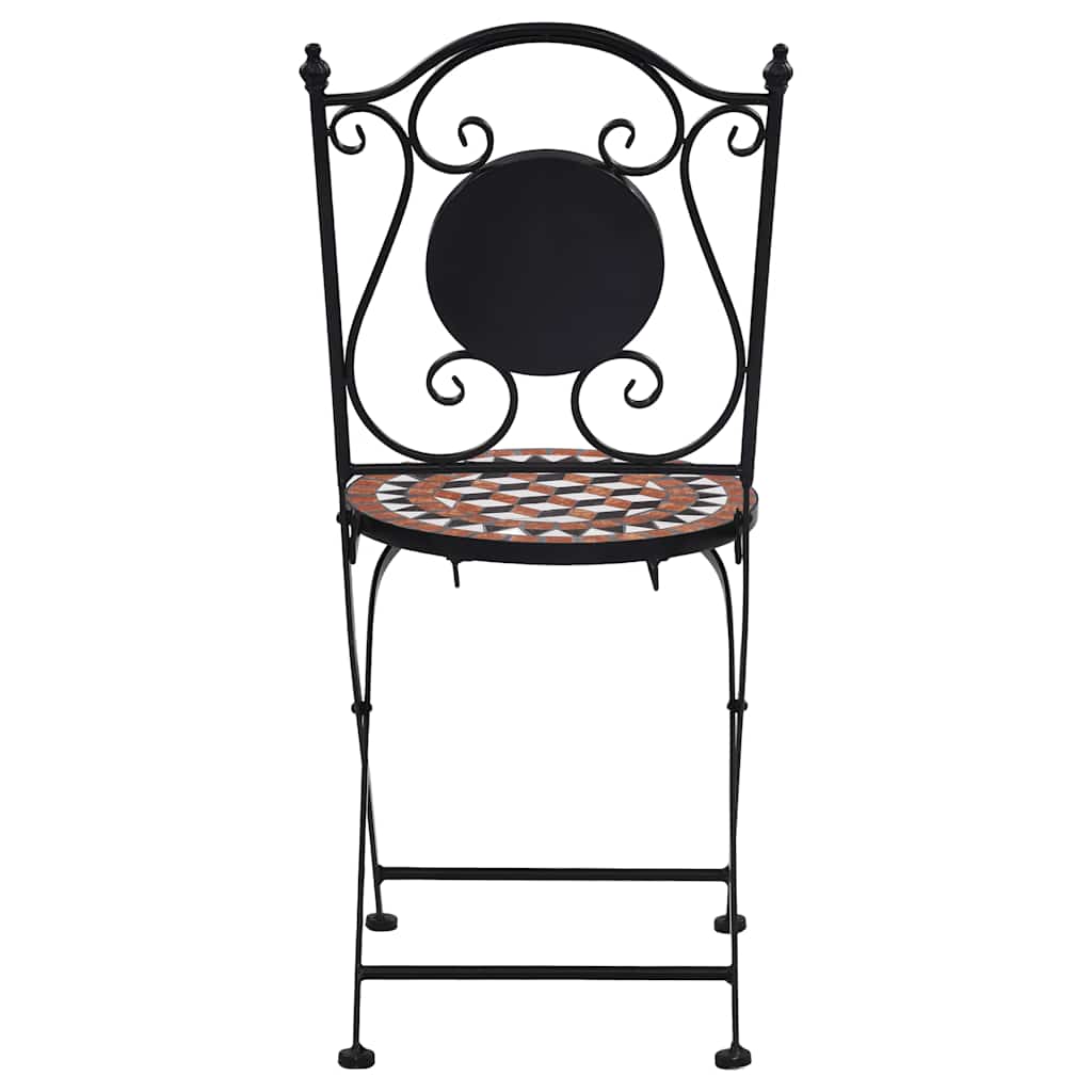 bistrostole 2 stk. med mosaikdesign keramisk brun