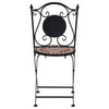 bistrostole 2 stk. med mosaikdesign keramisk brun