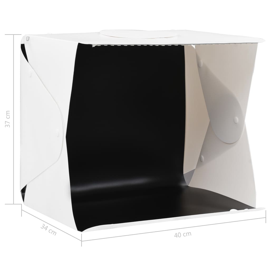 foldbar lyskasse til fotostudie 40 x 34 x 37 cm plastik hvid
