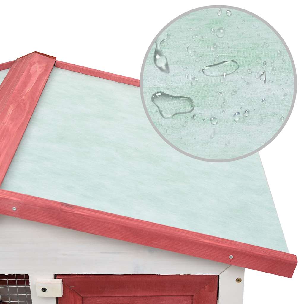 udendørs kaninbur 3 døre træ rød