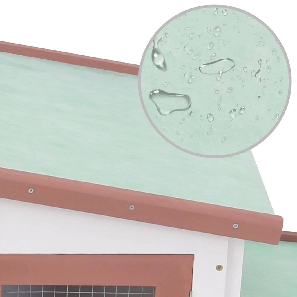 stort udendørsbur til kæledyr 201x45x85 cm træ brun hvid