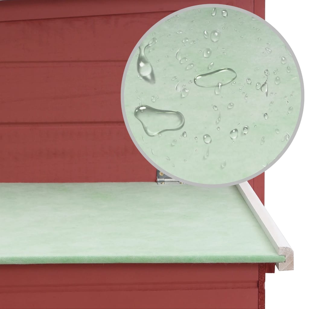 udendørs hønsehus med 1 redekasse træ rød