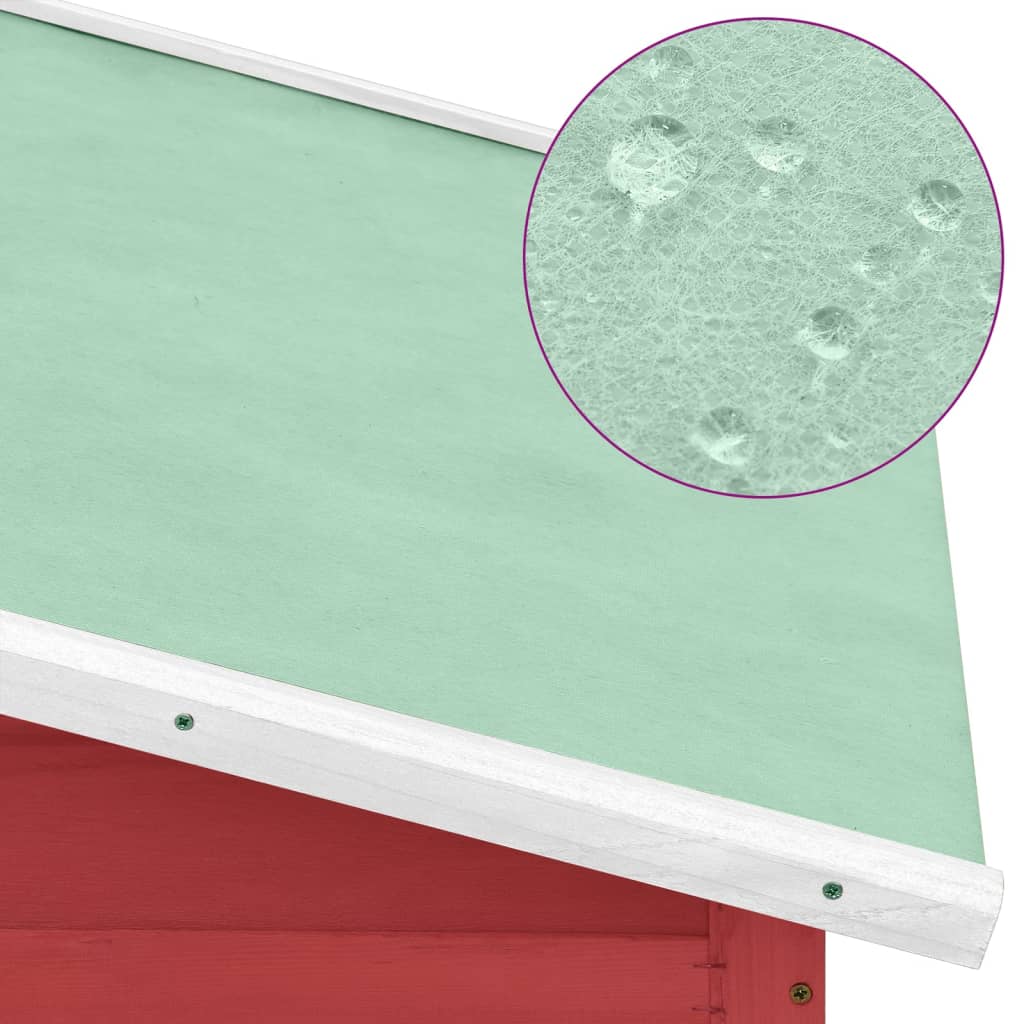 hønsehus med redekasse massivt fyrretræ rød og hvid