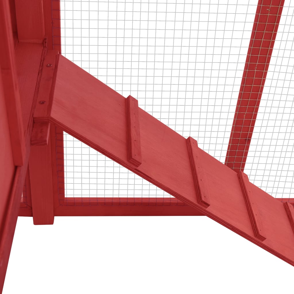 hønsehus med redekasse massivt fyrretræ rød og hvid