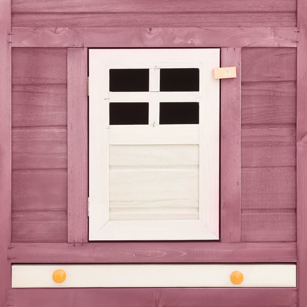 udendørs kaninbur med løbegård massivt fyrretræ mokka og hvid