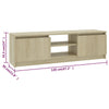 tv-skab 120x30x35,5 cm konstrueret træ sonoma-eg