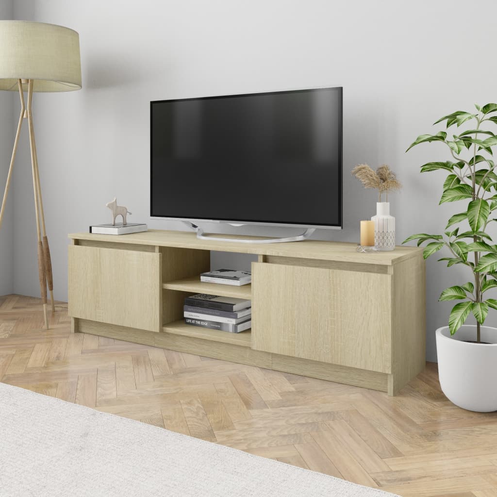 tv-skab 120x30x35,5 cm konstrueret træ sonoma-eg