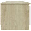 tv-bord 140x40x35,5 cm konstrueret træ hvid og sonoma-eg