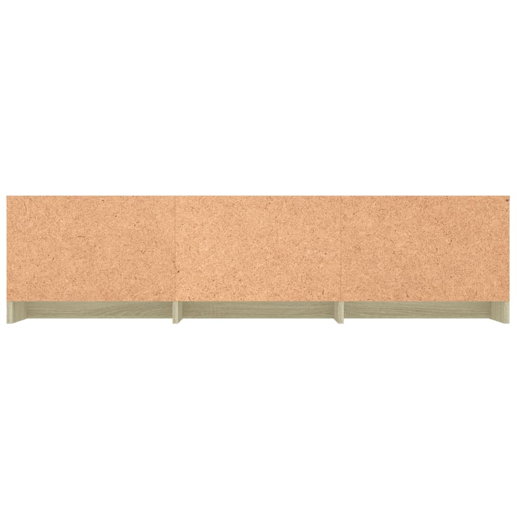 tv-bord 140x40x35,5 cm konstrueret træ hvid og sonoma-eg