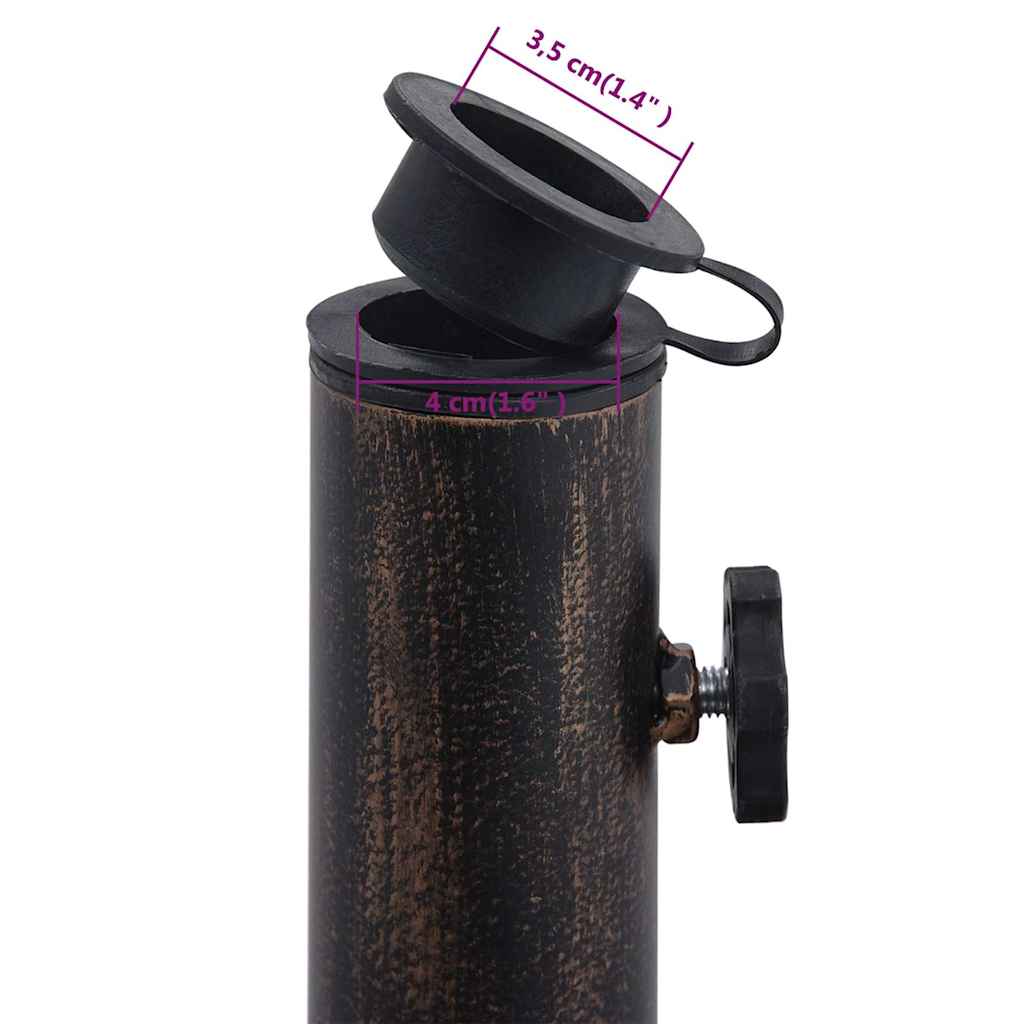 parasolfod 12 kg 48 cm støbejern bronzefarvet