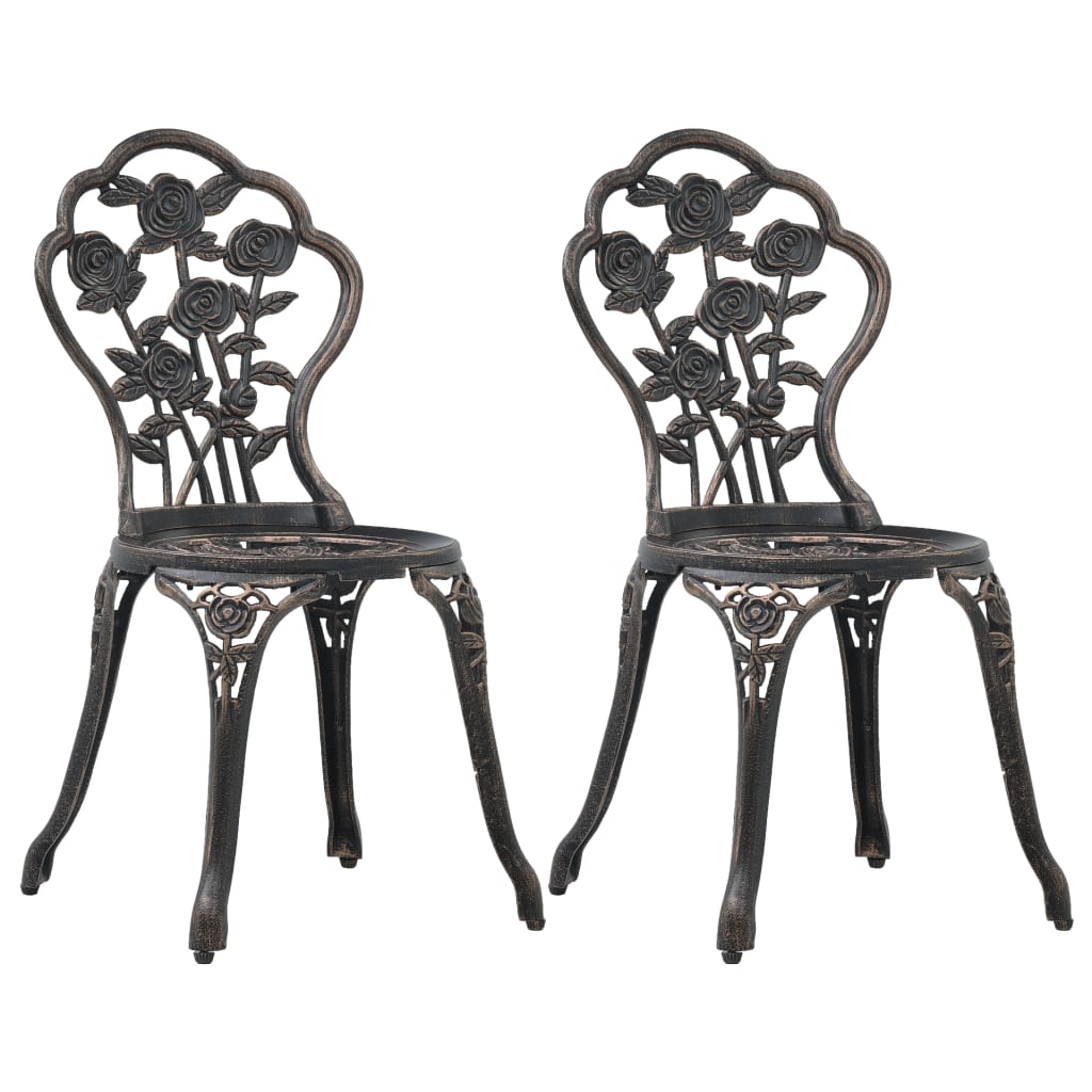 bistrostole 2 stk. støbt aluminium bronzefarvet