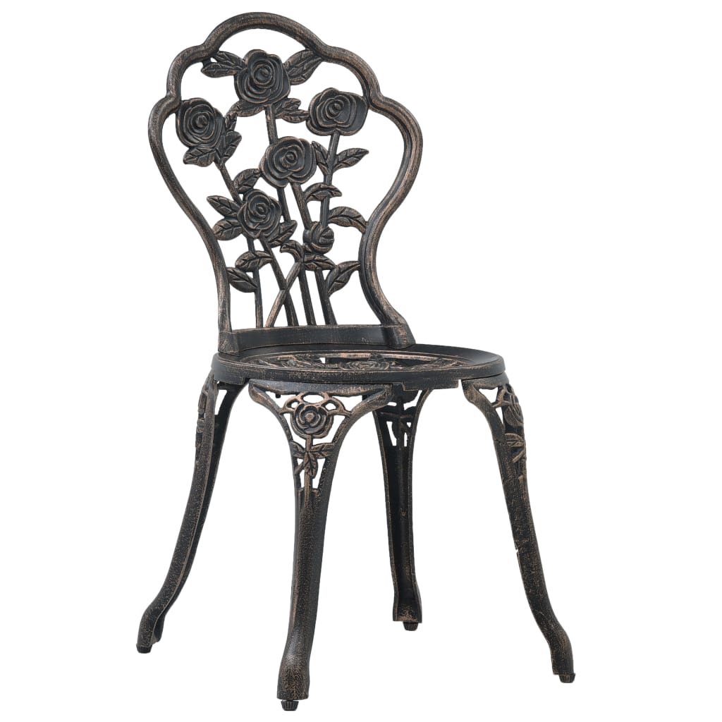 bistrostole 2 stk. støbt aluminium bronzefarvet