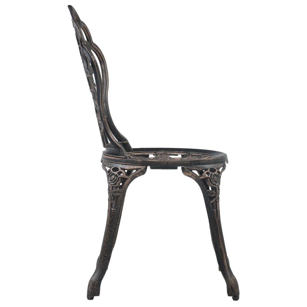 bistrostole 2 stk. støbt aluminium bronzefarvet