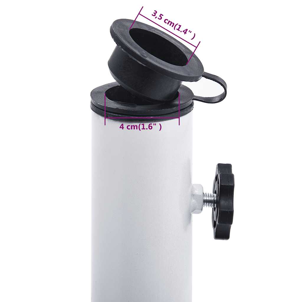 parasolfod 12 kg 49 cm støbejern hvid