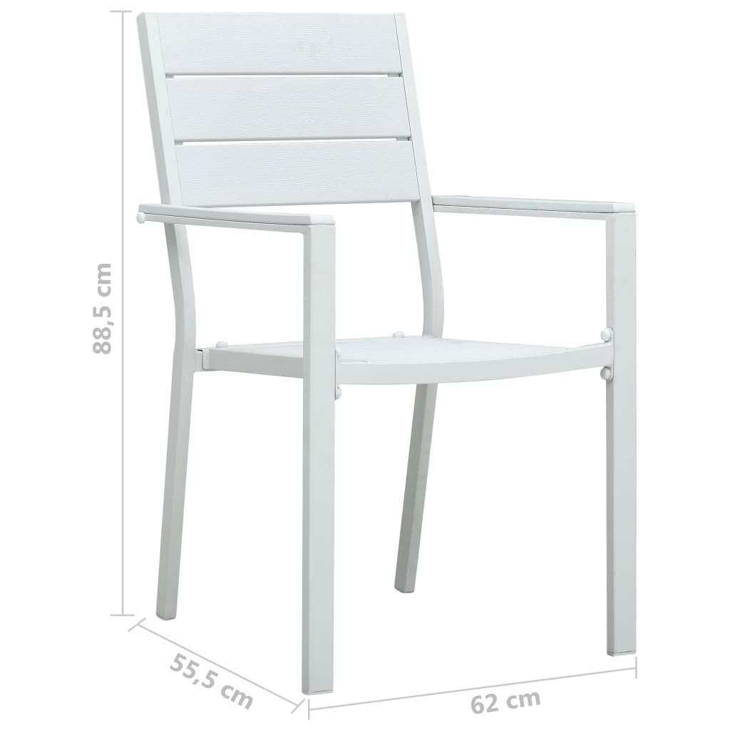 havestole 4 stk. HDPE trælook hvid