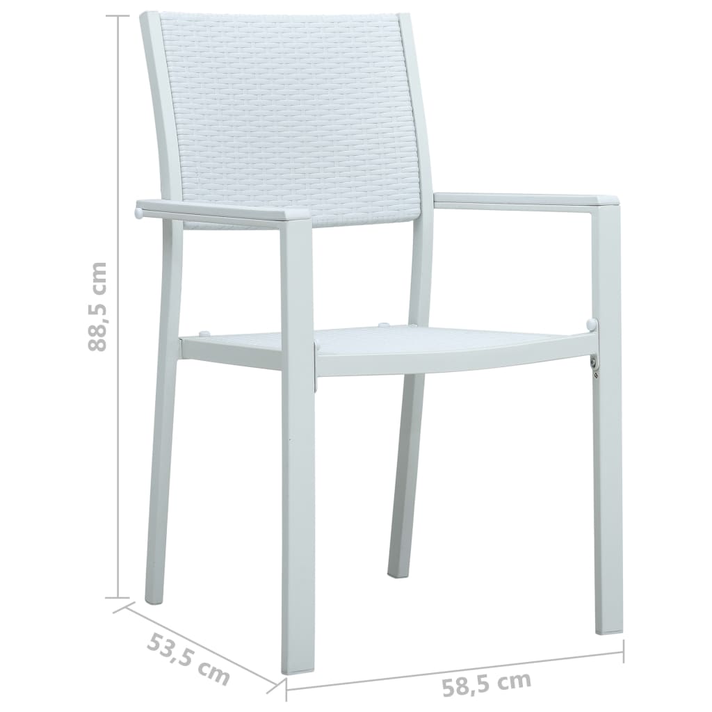 havestole 4 stk. plastik rattanlook hvid