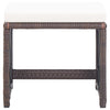 havetaburetter 2 stk. med hynder polyrattan brun