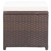 havetaburetter 2 stk. med hynder polyrattan brun