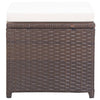 havetaburetter 2 stk. med hynder polyrattan brun