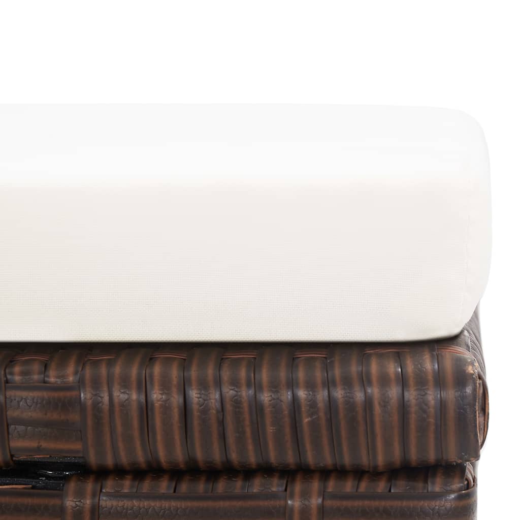 havetaburetter 2 stk. med hynder polyrattan brun