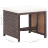 havetaburetter 2 stk. med hynder polyrattan brun