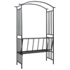 havebue med bænk 128x50x207 cm jern sort