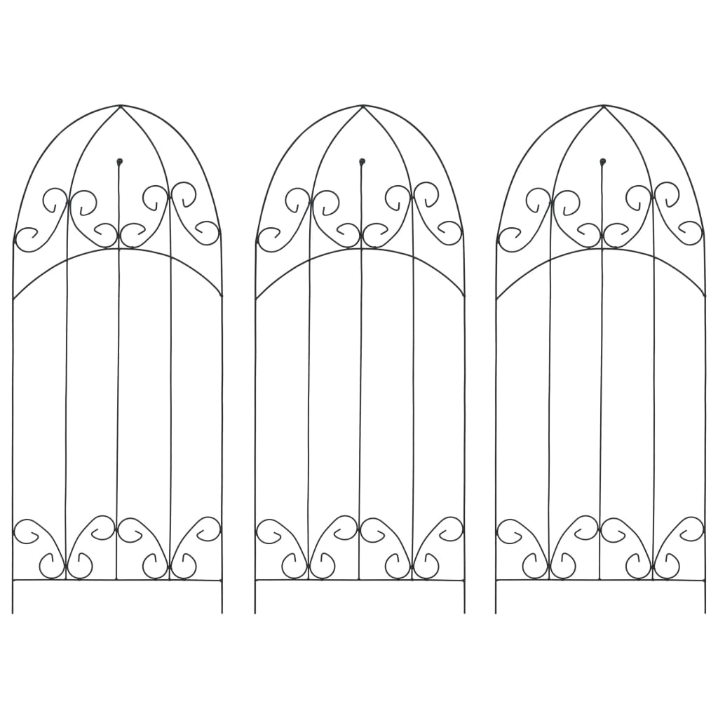 plantestativer 3 stk. 40x100 cm jern sort