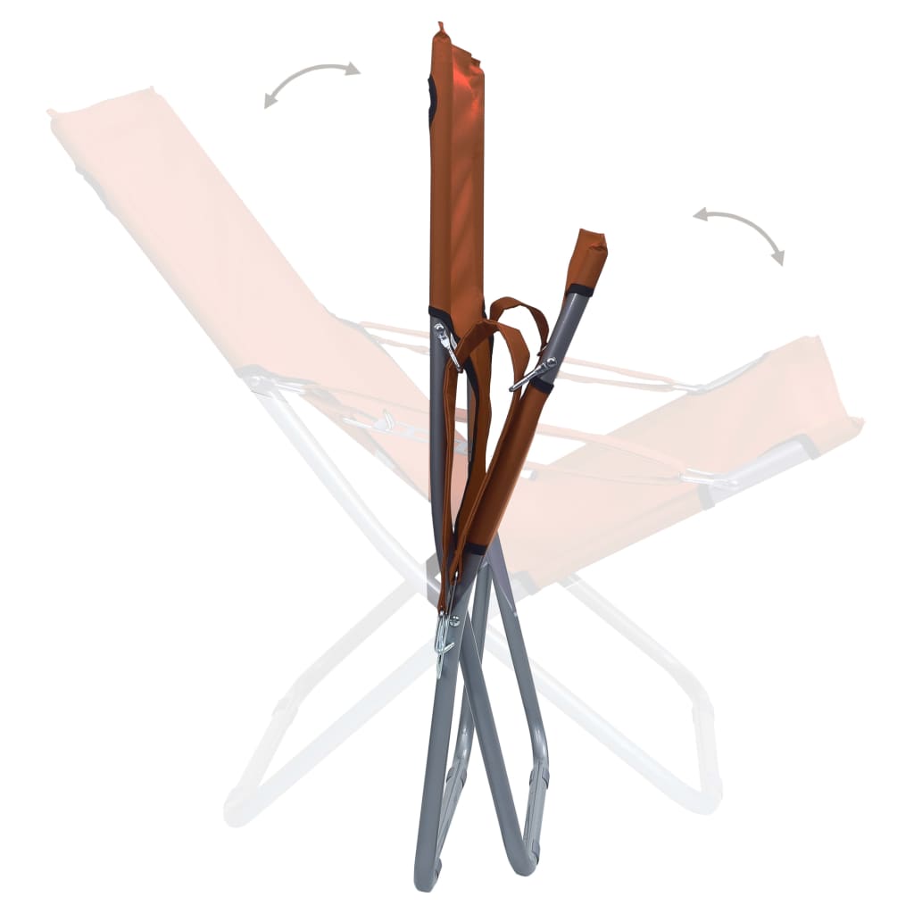 foldbare strandstole 2 stk. stof brun