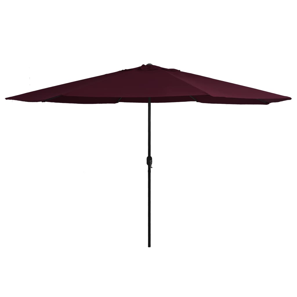 udendørs parasol med metalstang 390 cm bordeauxrød