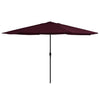 udendørs parasol med metalstang 390 cm bordeauxrød