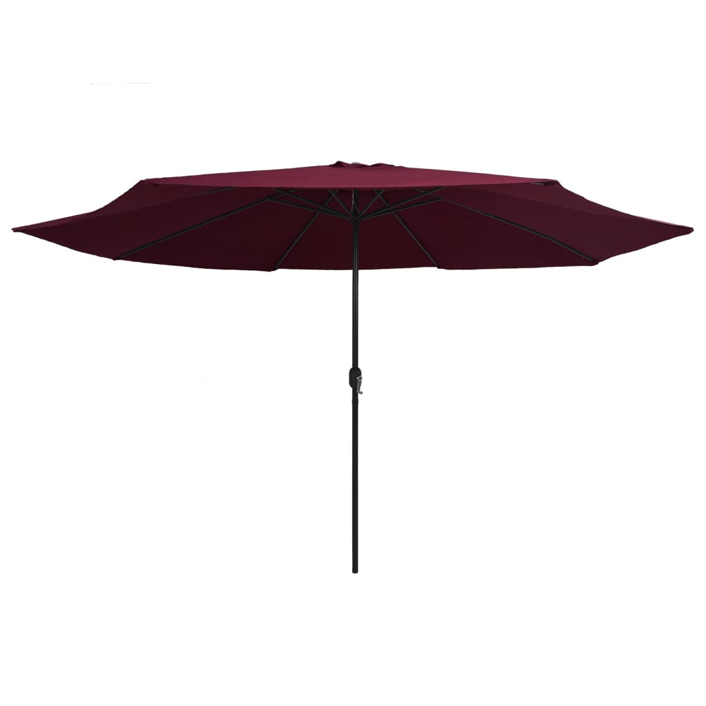 udendørs parasol med metalstang 390 cm bordeauxrød
