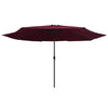 udendørs parasol med metalstang 390 cm bordeauxrød