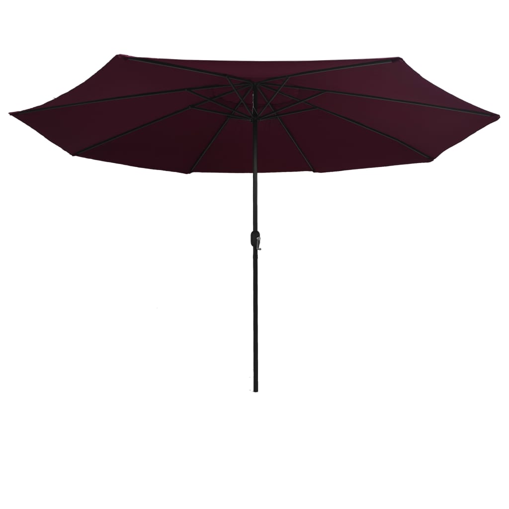 udendørs parasol med metalstang 390 cm bordeauxrød